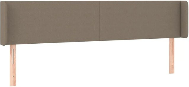 vidaXL LED Kopfteil in Taupe mit USB-Ladeport und integrierter Beleuchtung, B: 183 cm, T: 16 cm, H: 78-88 cm - Bild 1