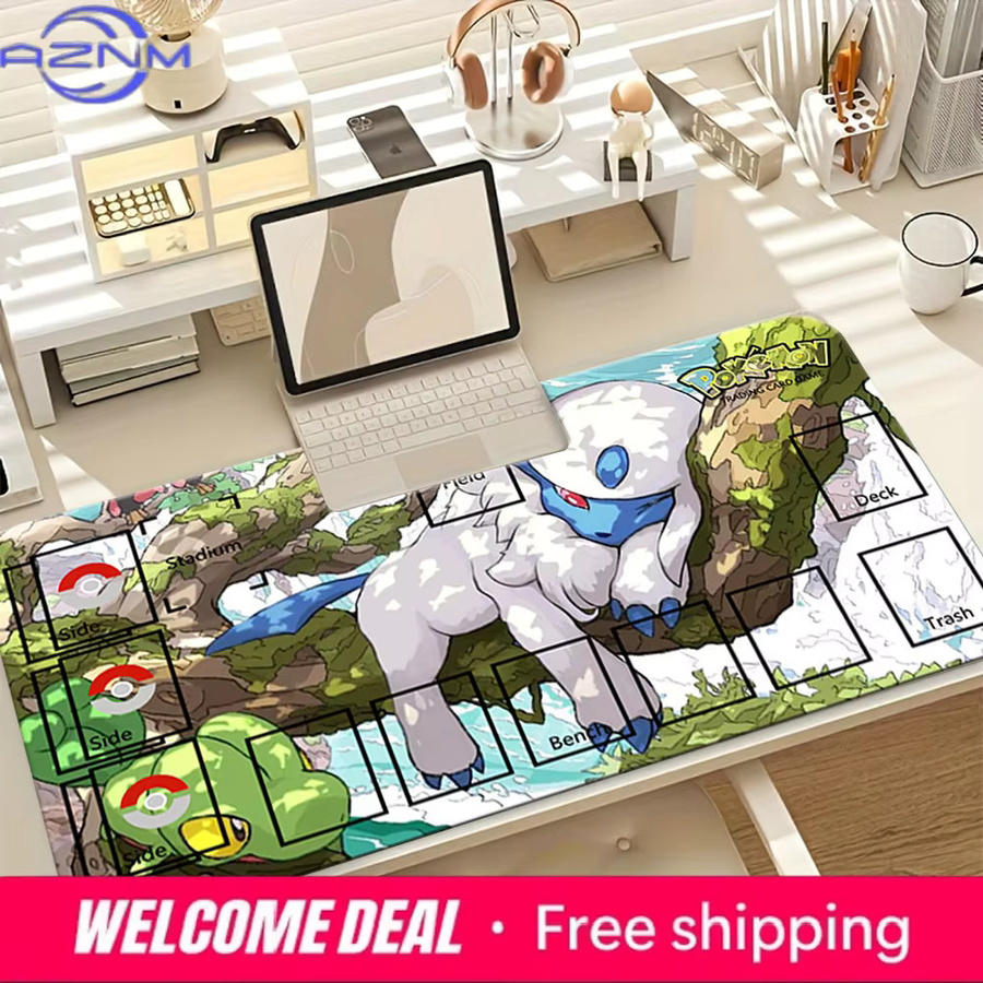 Potdemiel Pokemon TCG Battle Playmat mit Absol und Bulbasaur Waldszene, Gaming-Mauspad Schreibtischunterlage, Mehrfarbig - Bild 3