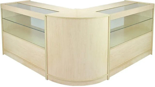 MonsterShop Gemini C1200 CM60 Beistelltisch Ahorn in Beige mit Glasplatte B: 120,0 cm, T: 60,0 cm, H: 161,5 cm - Bild 1