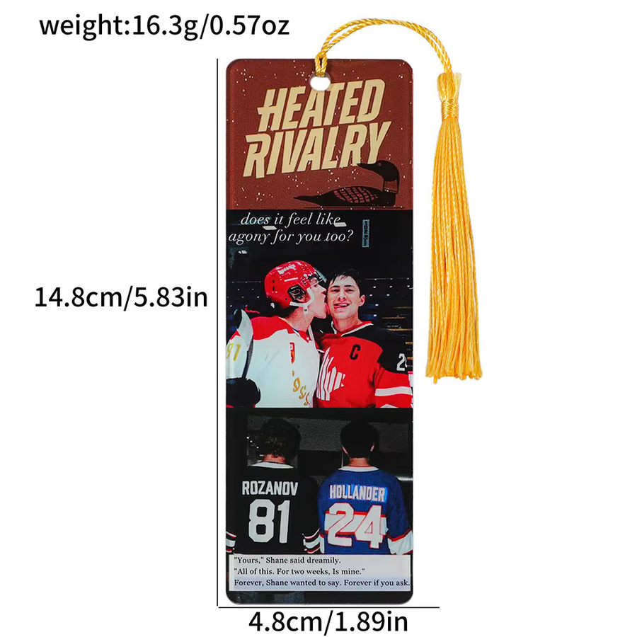 Potdemiel Metall Lesezeichen im Eishockey-Design mit Quaste in Multicolour - Bild 4