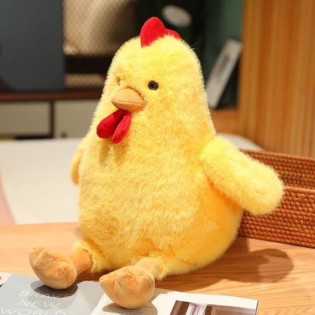 Yiran Health & Beauty Huhn Stofftier Plüschpuppe, Bauernhof, Gelb, 30cm - Bild 1
