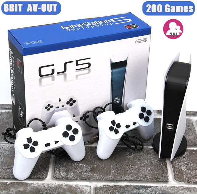 Market-5 Game Station 5 Retro Videospielkonsole in Weiß mit 200 klassischen 8-Bit Spielen und USB-Anschluss - Bild 1