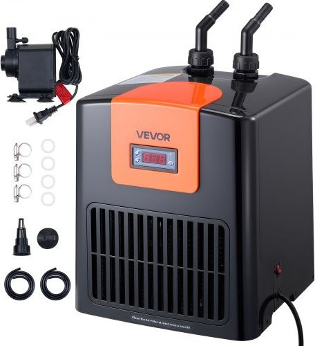 VEVOR Aquarium Chiller 200L, 0,1 HP Wasser-Kühler für Hydroponik, Fischbecken und Axolotl, leiser Kompressor mit Titan-Verdampfer und Zubehör - Bild 1