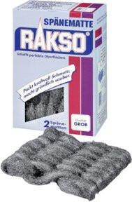 RAKSO Stahlwolle Spänematte Sorte Grob, 2 Stück, Grau - Bild 1