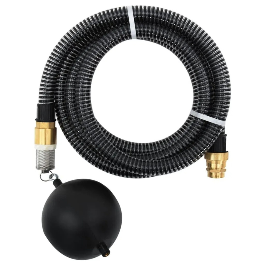 vidaXL Saugschlauch aus PVC mit Messing-Anschlüssen in Schwarz und Gold, Länge: 4 m - Bild 2
