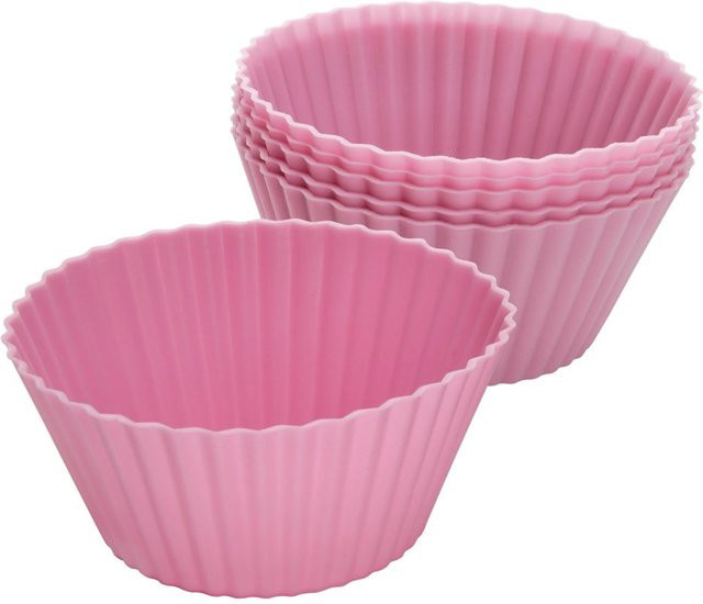 Zenker Sweet Sensation Muffinförmchen aus Silikon, 6 Stück, Pink, rund und antihaftbeschichtet - Bild 1