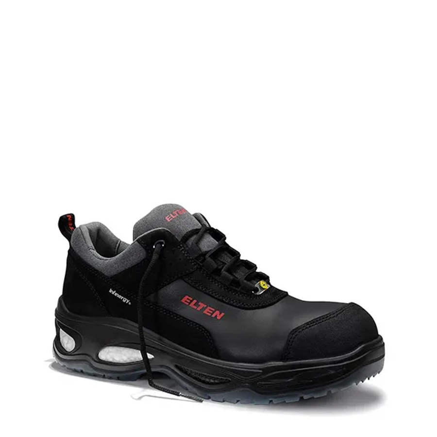 Elten Sicherheitshalbschuh Miles Low ESD S3 aus Rindleder in Grau-Schwarz, Größe 42 - Bild 2