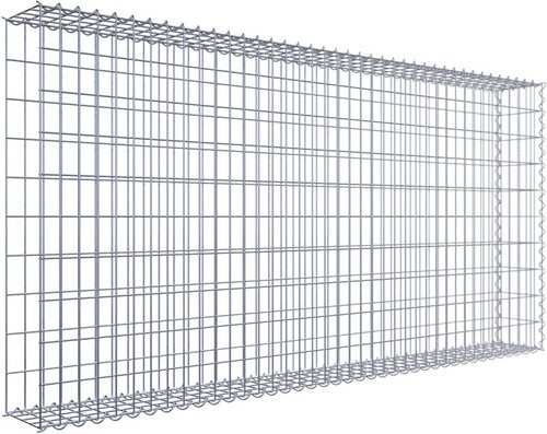 Gabiona Anbaukorb Typ 2 aus Stahl in Silbergrau, B/T/H: 100 x 20 x 200 cm, Maschenweite 5 x 10 cm - Bild 1