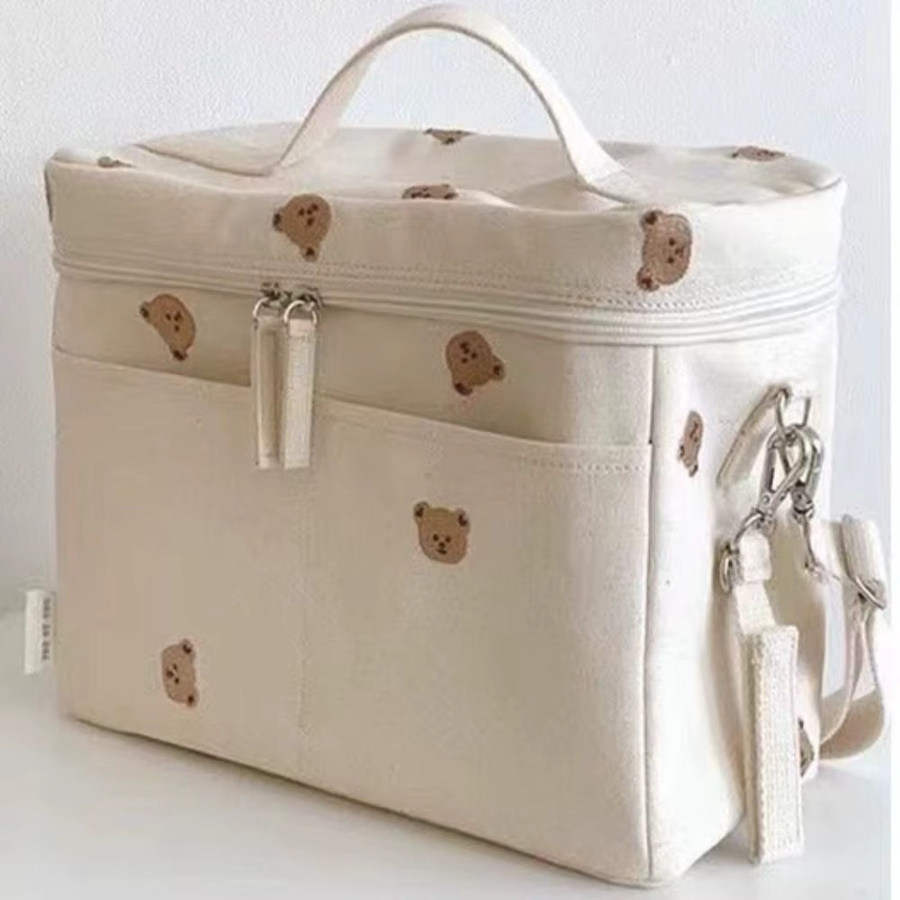 Wasserdichte Baby Wickeltasche mit Isolierung für Flaschen und Windeln in Weiß - Bild 2