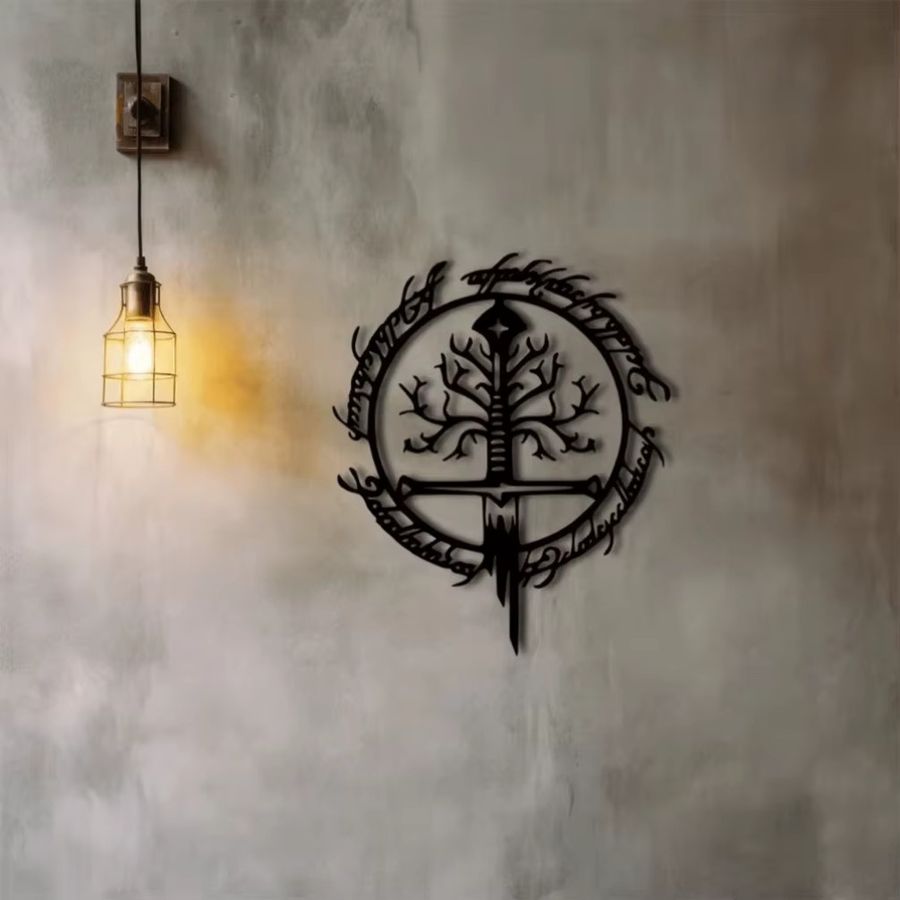 CIFBUY Iron Vow Wandkunst Der Herr der Ringe inspiriertes dekoratives Ornament in Schwarz - Bild 5