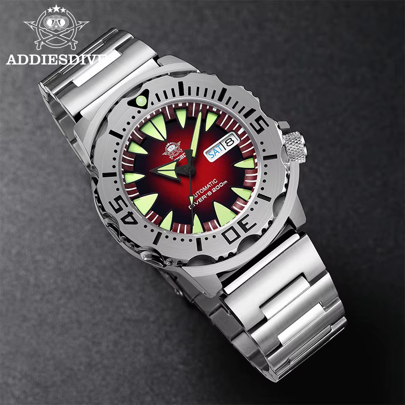 ADDIESDIVE Armbanduhr, Automatik, Edelstahl, Blau, Saphirglas, Herren - Bild 3