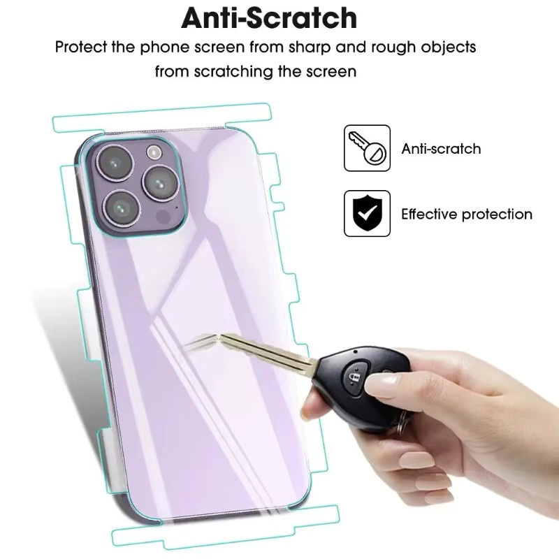 4er-Pack Hydrogel-Schutzfolien für Apple iPhone 16 Pro, 16 Pro Max und 16 Plus, transparente Rückseitenabdeckung, ultra-dünn und kratzfest - Bild 3