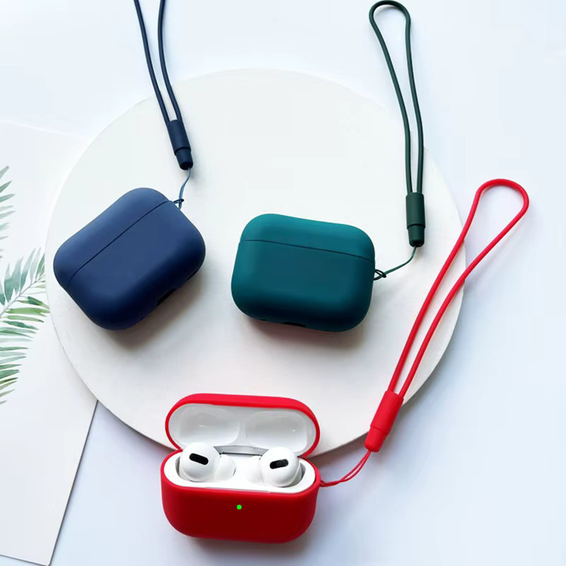Fancan Silikonschutzhülle für AirPods Pro 3 2025 und AirPods Pro 2 in Blau mit Lanyard und sichtbarer Front-LED - Bild 3