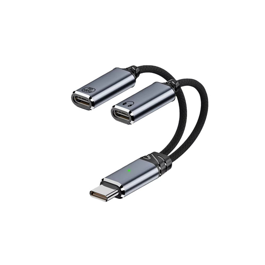 2-in-1 USB-C Audio-Adapter mit 3,5 mm Klinke und 100W Schnellladefunktion, USB-C Splitter für iPhone 16 15 und Samsung, Farbe: Weiß - Bild 6