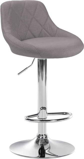 CLP Barhocker Lazio Stoff Grau/Chrom mit 360 Grad Drehsitz - Bild 1