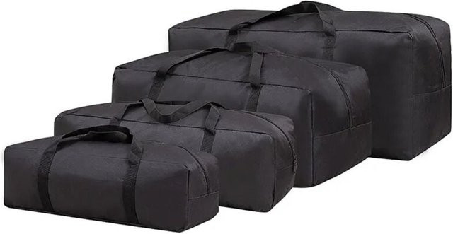 Wäsche-Einkaufstasche aus wasserdichtem Oxford-Stoff und Vliesstoff in Schwarz als mobile Aufbewahrungstasche für Zuhause und Outdoor - Bild 1