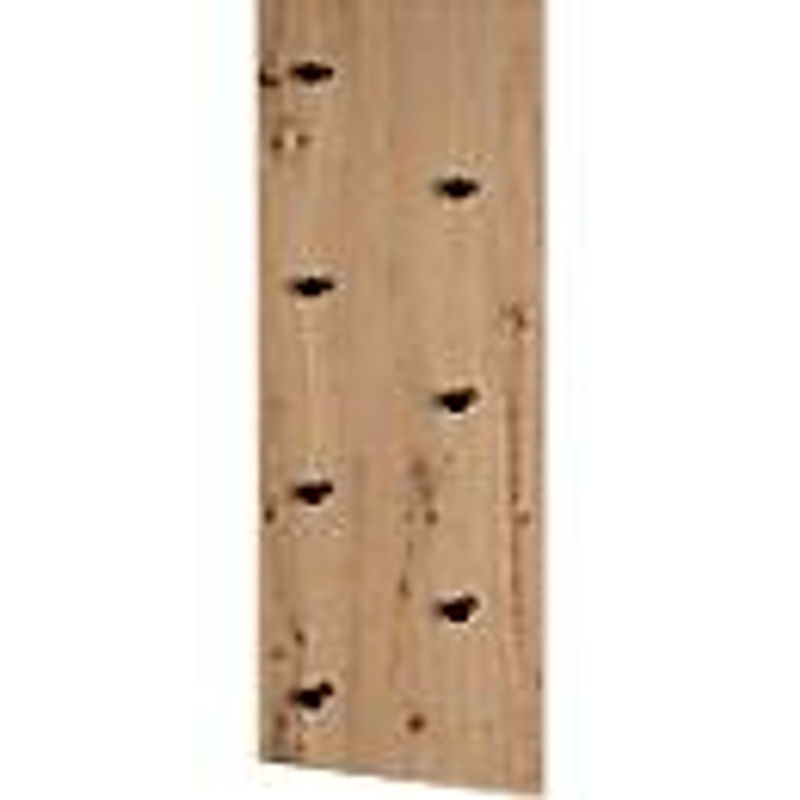Wandgarderobe HAKU in hellem Eiche-Dekor und Schwarz mit 7 Haken, B: 80 cm, T: 5 cm, H: 30 cm - Bild 2