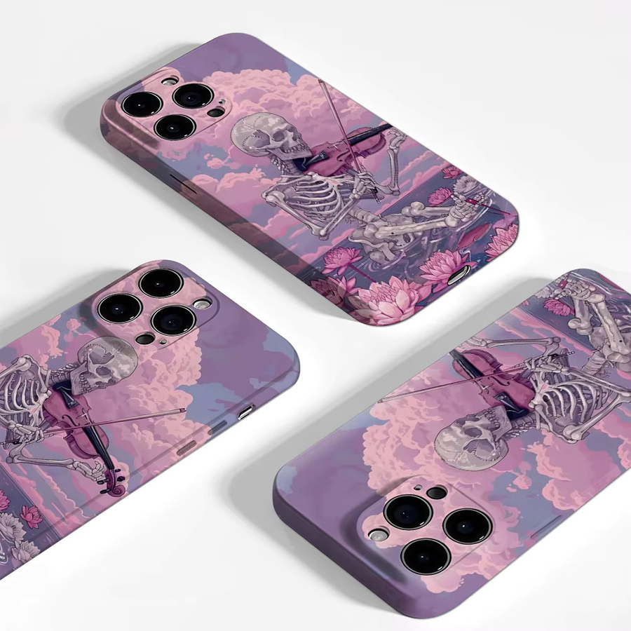 Skelett-Violinist Handyhülle für Apple iPhone 17 16 15 14 13 12 11 Pro Max Plus mit doppelschichtiger Rückseite - Bild 3