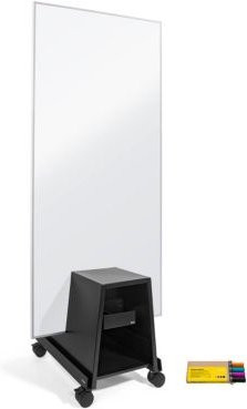 Sigel Whiteboard Set Meet up Single-use, magnethaftendes Whiteboard mit mobilem Stand und 4 Board-Markern, weiß/silber, B: 180 cm, H: 90 cm - Bild 1