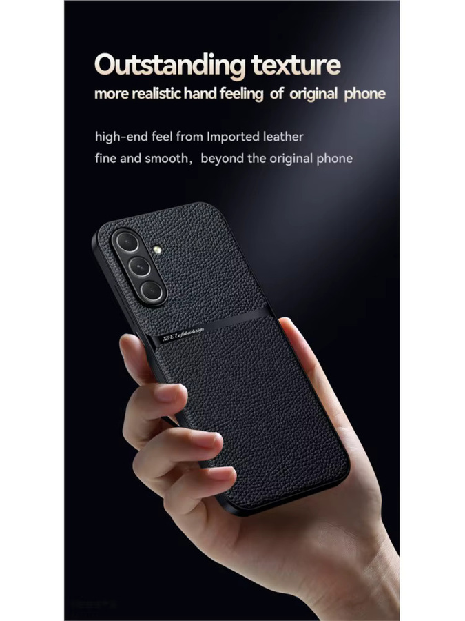 Stoßfeste Lederhülle Coque für Samsung A15 A16 A17 A25 A53 A54 A55 A56 A57 A34 A35 A36 A37 mit Magnetischem Schutz in Blau und Schwarz - Bild 6