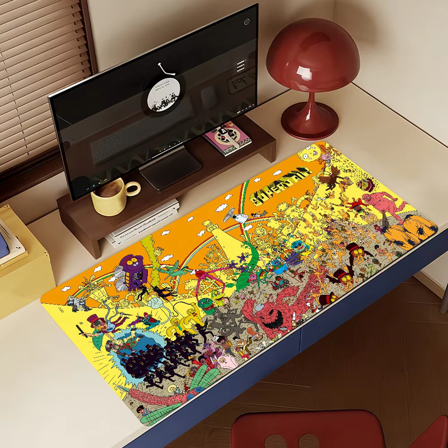 Lustiges Cartoon S-Superjail-S Mauspad in Multicolour, rutschfeste Gummi-Computermatte für Gamer und Büro, große Schreibtischunterlage für Laptop und PC - Bild 4