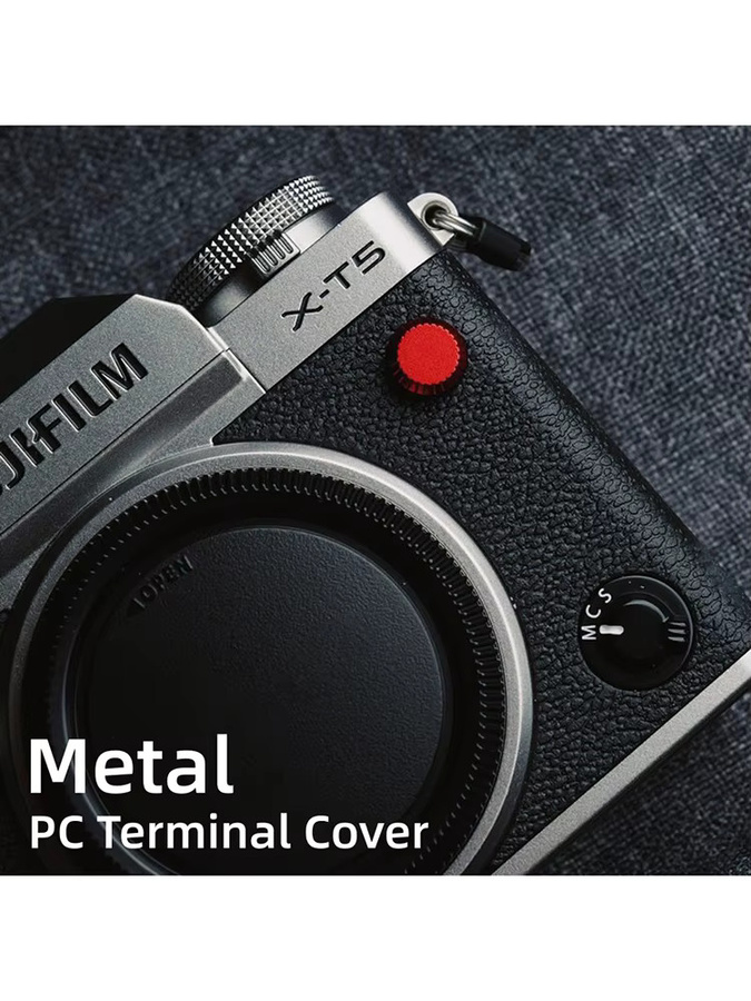Fujifilm Metall Staubschutzkappe für Blitz- und PC-Sync-Anschlüsse in Schwarz oder Rot für X-T2 T3 T4 T5 XT2 XT3 XT4 XT5 H1 XH1 GFX50S GFX50 Kamera-Zubehör - Bild 4