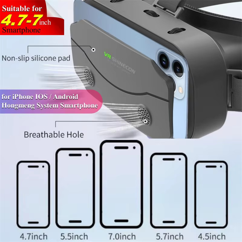 G13 IMAX Virtual Reality 3D-Brille Google Cardboard VR-Helm für 4,7-Zoll-Smartphones in Schwarz mit Unterstützung für Game-Controller - Bild 3