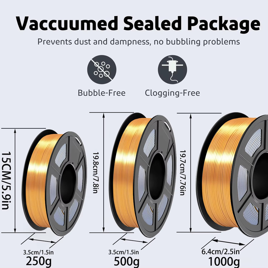 3D Maliang Seiden-PLA-Filament für FDM-3D-Drucker, mehrfarbig, Durchmesser: 1,75 mm, 4er-Pack à 250 g - Bild 2