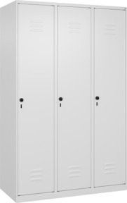 C+P Spind Classic PLUS Garderobenschrank mit 3 Abteilen, Farbe Weiß, B/T/H: 120 x 50 x 185 cm - Bild 1