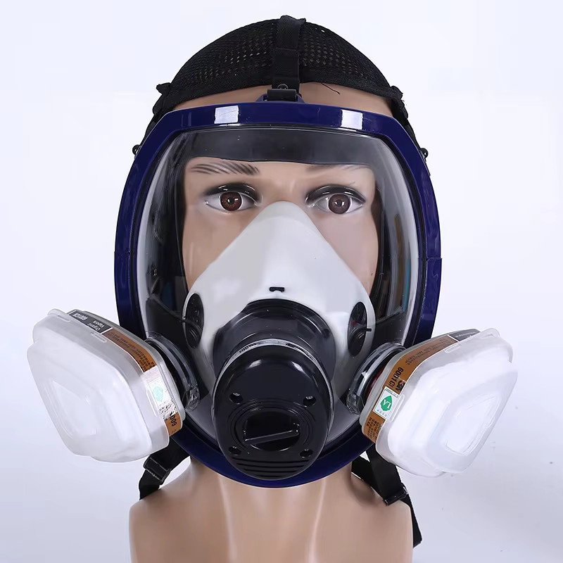 YAKSHA 27in1 Vollgesichts-Gasmaske mit Atemschutzfilter in Blau zum Schutz vor chemischen, biologischen und radioaktiven Kontaminationen sowie Staub - Bild 2