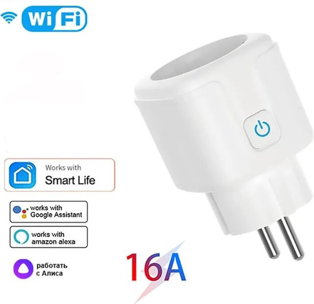 Szaoju WLAN Smart Steckdose mit Leistungsüberwachung in Weiß, kompatibel mit SmartLife App, Alexa, Google Assistant und Yandex Alice - Bild 1