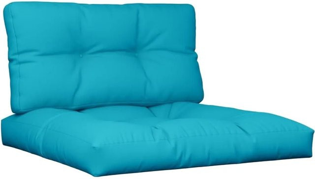 vidaXL Palettenkissen 2-teiliges Set aus Polyester in Türkis, wasserabweisend und UV-beständig - Bild 1