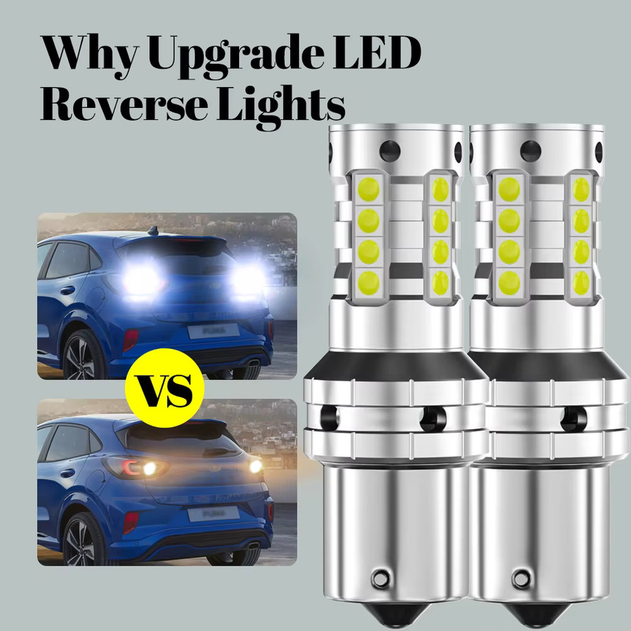 LECIBUBI LED Rückfahrscheinwerfer Set P21W BA15S Canbus in Silber für Skoda Superb MK1 MK2 MK3 Yeti Fabia 1 2 3 Felicia Octavia A5 A7 Rapid Roomster - Bild 3