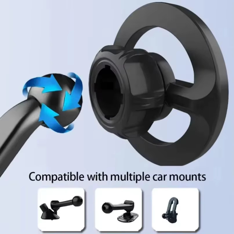 VIKEFON Magnetische Auto Smartphone Halterung mit 17mm Kugelkopf für MagSafe iPhone und Samsung, Schwarz - Bild 4
