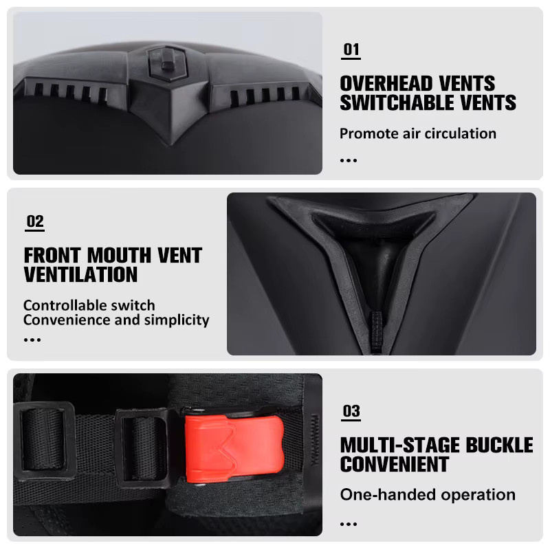 Uchoose ABS Schutzhelm für Bau und Outdoor in Schwarz und Transparent - Bild 1