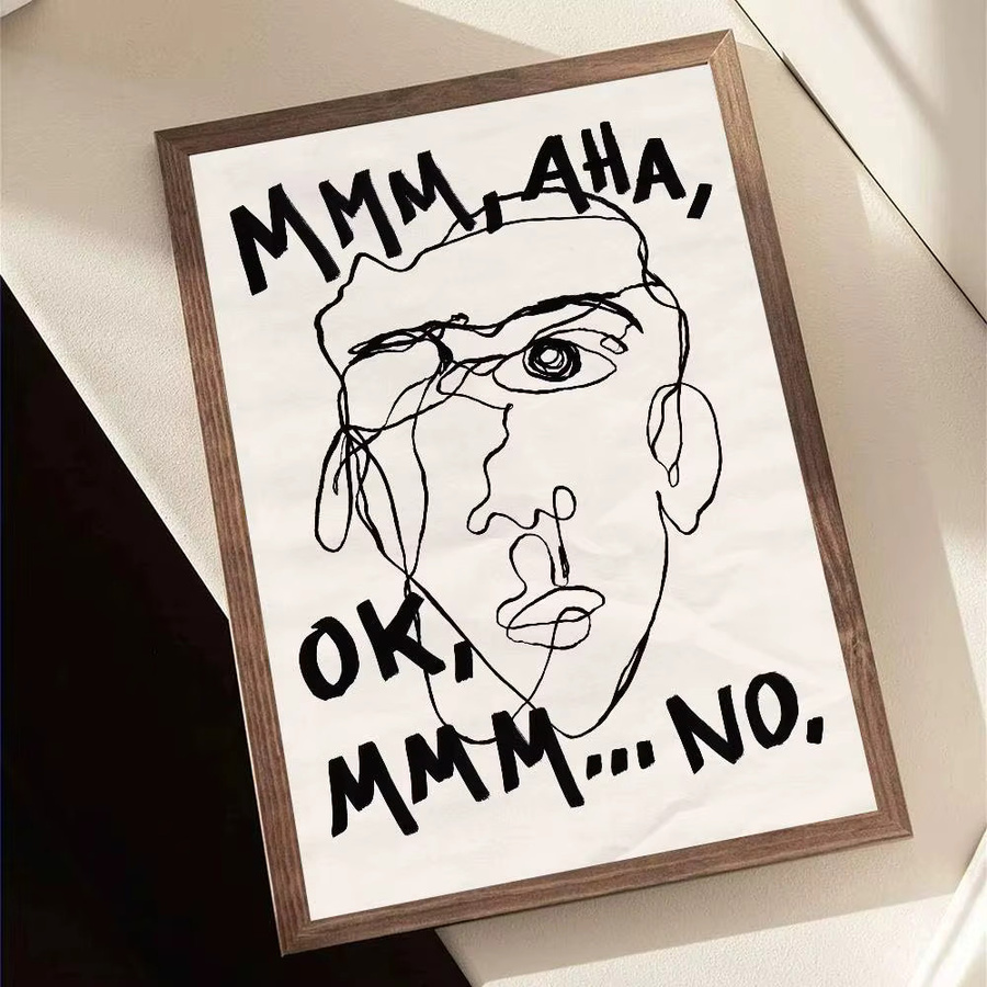 Kayou Porträt Skizze Poster Abstrakte Wandkunst Weiß Modernes Design Wasserdichter Wandaufkleber - Bild 3