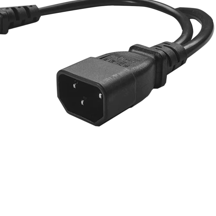 VBDWRM AC-Strom-Y-Splitterkabel in Schwarz mit IEC 320 C14 Stecker auf Dual C13 Buchse für PC-Netzteile und Monitore - Bild 2