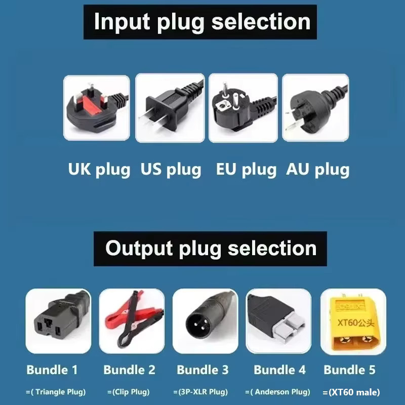 Luxuglow Hochleistungs-Lithium-Batterieladegerät mit LCD-Display, einstellbar 1-20A, Schwarz - Bild 6