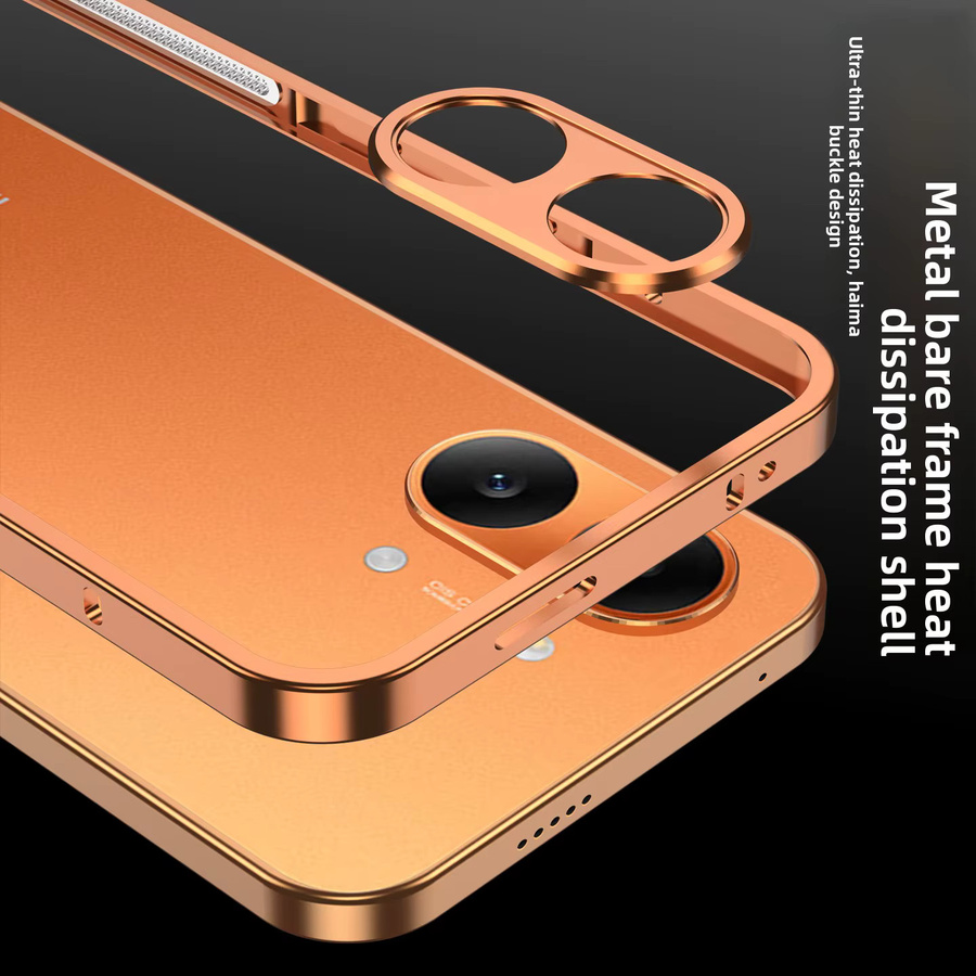 Xiaomi POCO X8 Pro / X8 Pro Max Schutzhülle mit Metallrahmen und Seepferdchen-Schnallen-Design sowie Linsenschutzring in Silber oder Orange - Bild 4