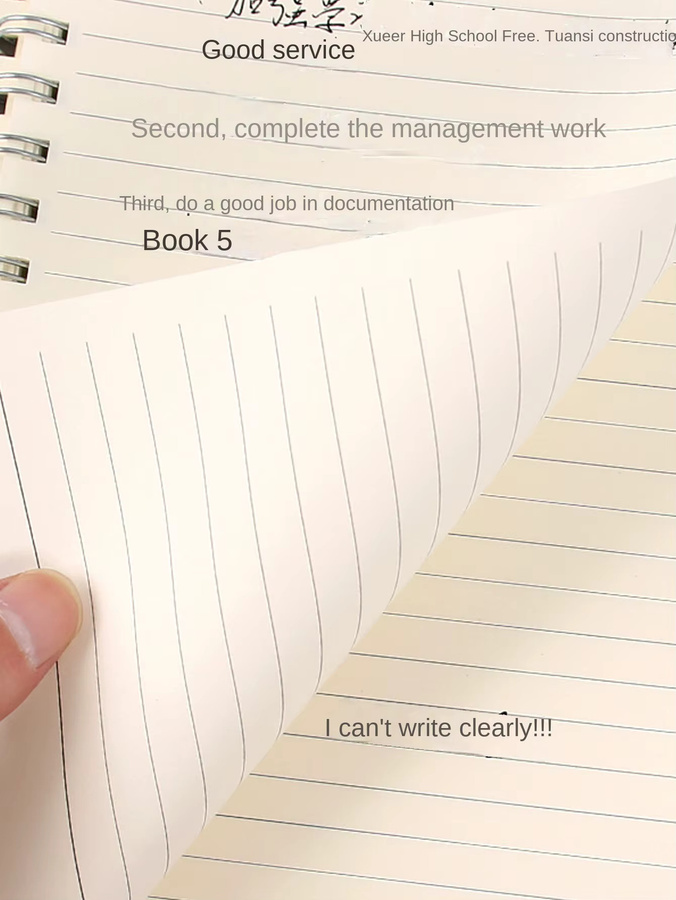 Minimalistisches Studenten-Notizbuch mit Softcover und Aufklebern, liniertes Design, 80 Blatt, Weiß/Transparent - Bild 2
