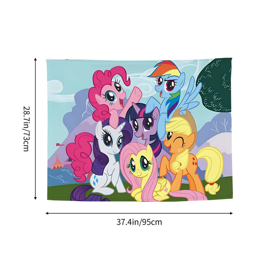 KAYOU My Little Pony Wandteppich Kawaii Wandbehang Art-Deco Dekoration Multicolour B: 70 cm, H: 50 cm - Bild 2