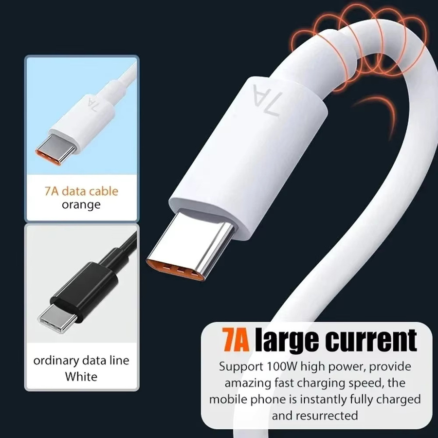 Maerknon USB Typ C Kabel 100 W Schnelles Ladekabel und Datenkabel in Weiß für Xiaomi, Redmi und Samsung - Bild 3