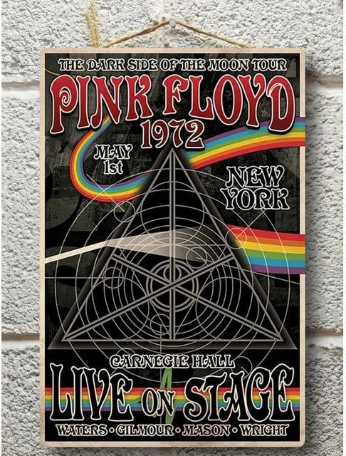 Pink Floyd Metallposter CIFbuy Wandkunst in Multicolour, B: 30 cm, H: 20 cm - Bild 1