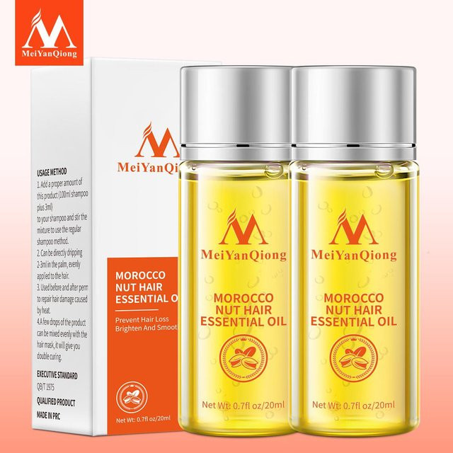 MeiYanQiong Nuts Haarpflege Ätherische Öle, 2er Pack, für trockenes Haar - Bild 1