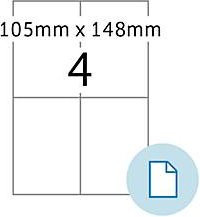 HERMA Blattetiketten 8404, weiß, permanenthaftend, bedruckbar, B: 105 mm, H: 148 mm, 500 Blatt - Bild 1