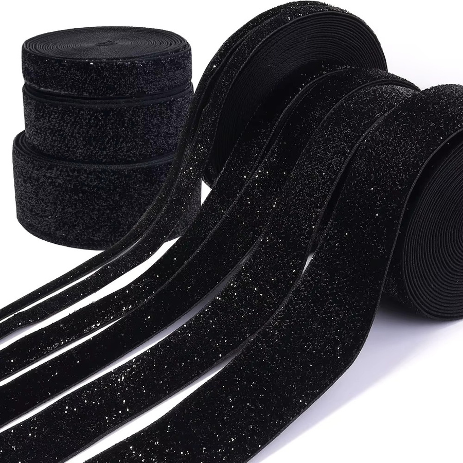 Glitzerndes Samtband in Schwarz für Schmuckherstellung und DIY-Partydekoration - Bild 4