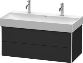 Duravit Waschtischunterschrank XSquare wandhängend in Grau Matt mit 2 Schubladen, B: 98,4 cm, T: 46,0 cm, H: 39,7 cm - Bild 1