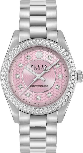 Philipp Plein Damenuhr Queen Supreme, Quarz, Edelstahl, Pink, 36 mm - Bild 1