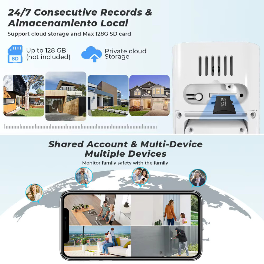 ANBIUX PTZ WiFi Outdoor Überwachungskamera mit 8MP 4K Auflösung, AI Menschliche Erkennung und Farb-Nachtsicht, Weiß - Bild 4