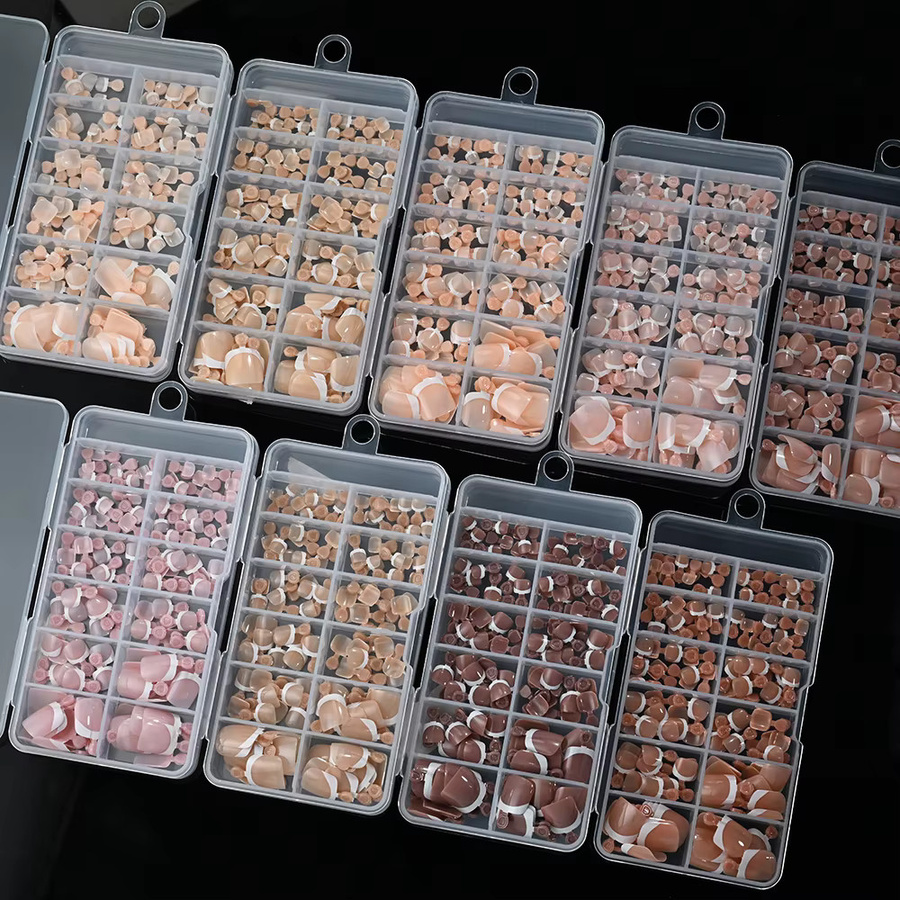 HotPress Falsche Zehennägel, Rosa, Quadratisch, Glänzend, 120 Stück - Bild 2